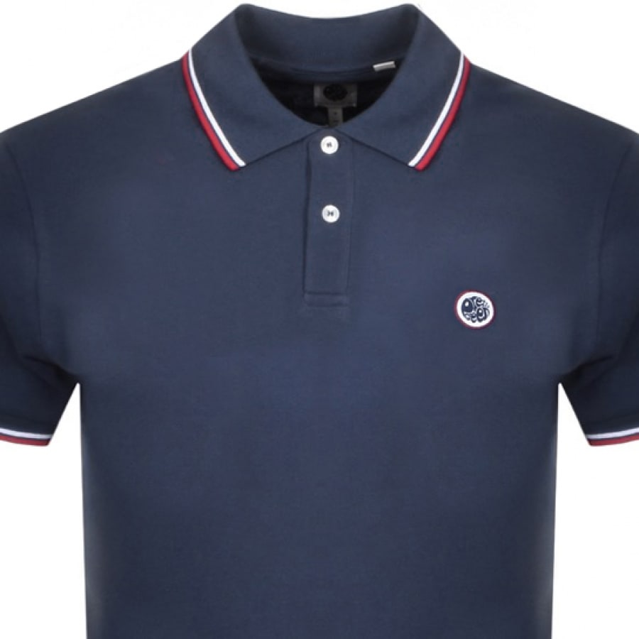 Alternative Image for ProductPretty Green Tipped Polo T Shirt Navy2